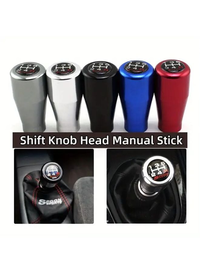 Gray Universal Manual Stick Gear Shift Knob Head for Aluminum Car Gear Lever - Image 1
